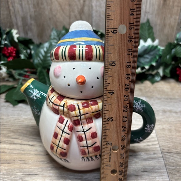 Debbie Mumm Marshmellow Snowman Mini Teapot Sakura Collectors Series 6"VTG - Picture 6 of 11